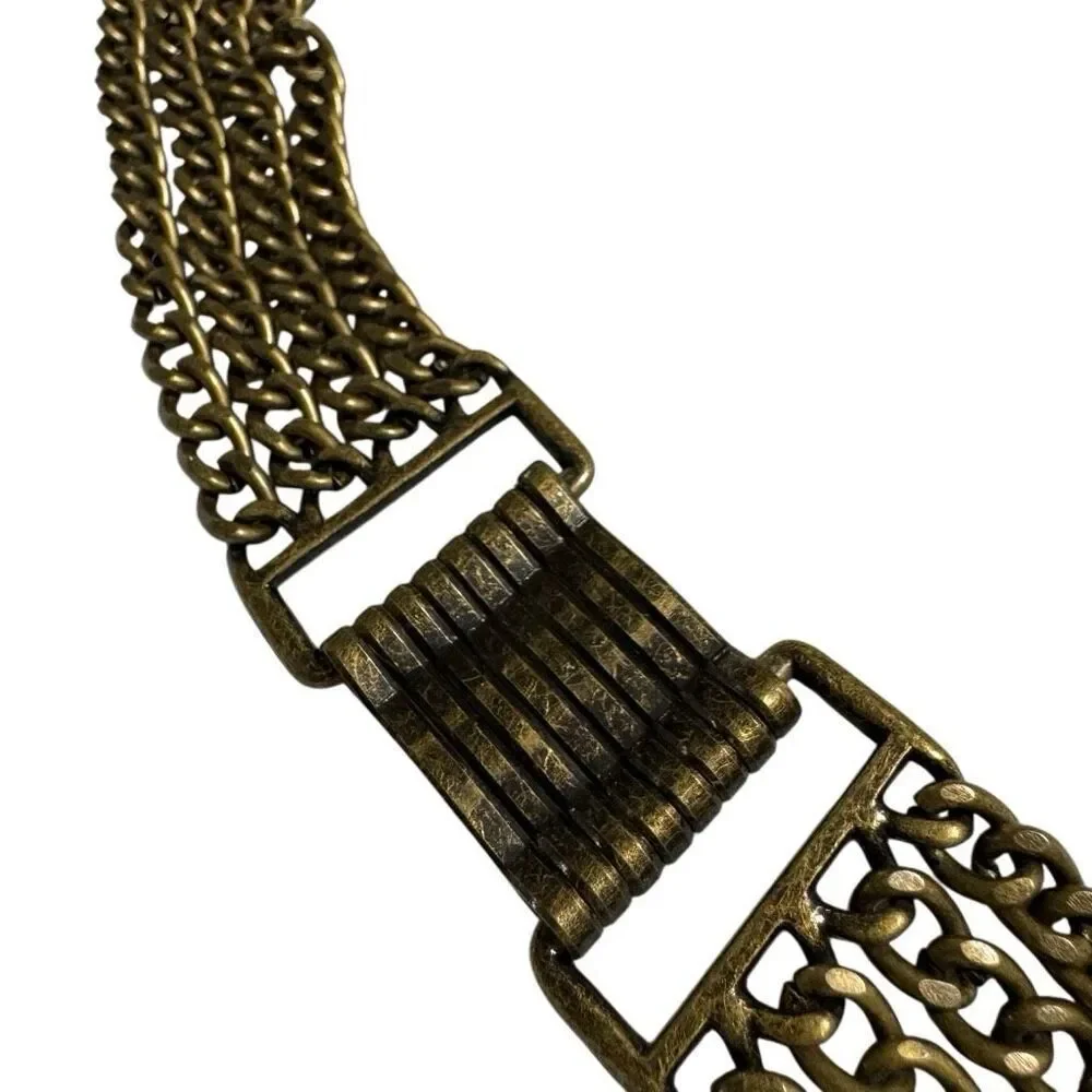 Vintage Brass Chain Belt w/ Adjustable Clasp Closure